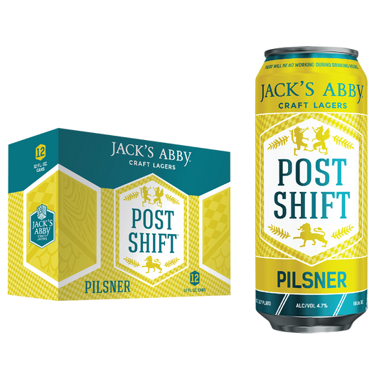 Jack's Abby Post Shift Pilsner 12pk 12oz Can 4.7% ABV