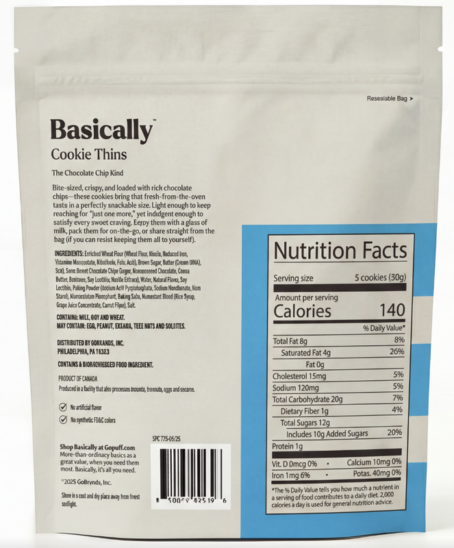 Basically Chocolate Chip Cookie Thins