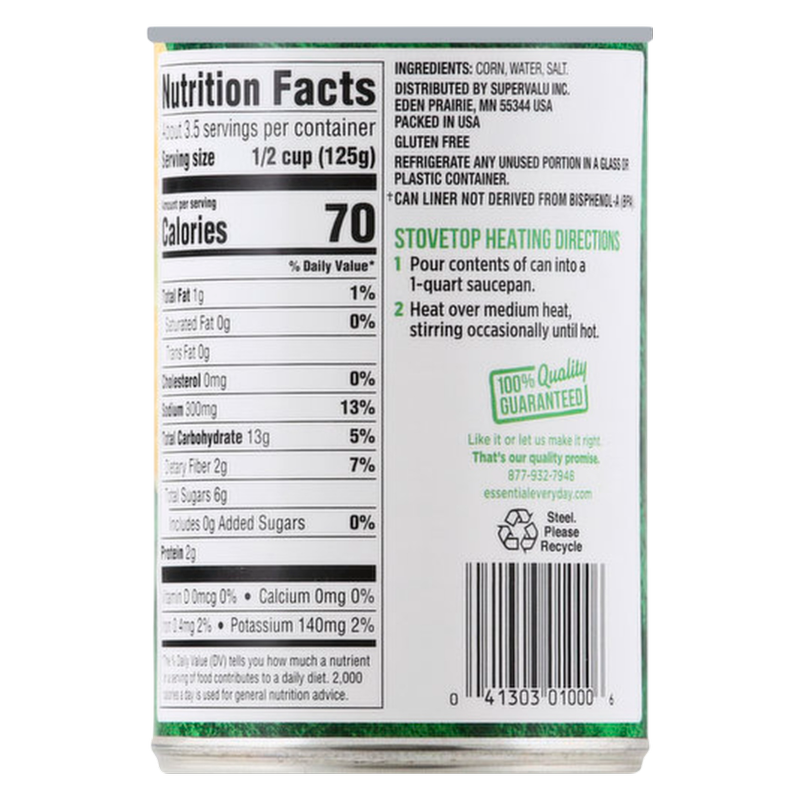 Essential Everyday Whole Corn Kernel, 15.25oz,