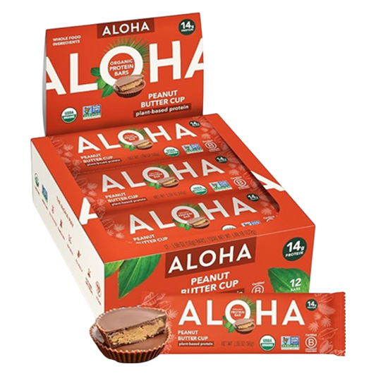 ALOHA, Plant Based Protein Bar, Peanut Butter Cup 12 ct