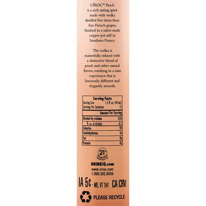 Ciroc Peach Vodka 750ml (70 Proof)