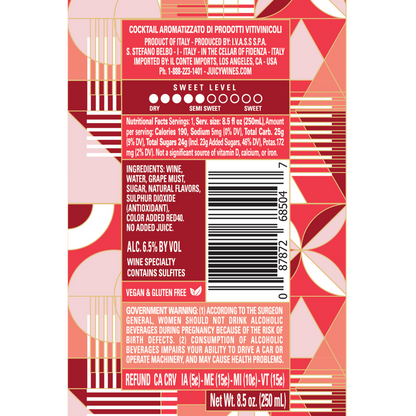 Juicy Sparkle Strawberry Sparkling Wine Can 2pk 250ml