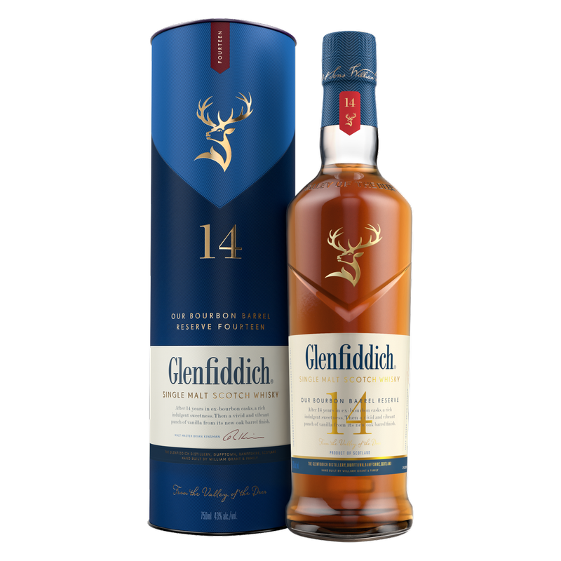 Glenfiddich 14 Yr Bourbon Barrel Scotch Whisky 750ml
