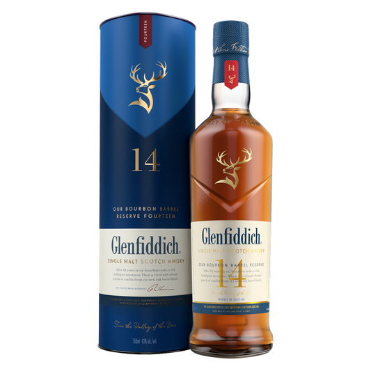 Glenfiddich 14 Yr Bourbon Barrel Scotch Whisky 750ml