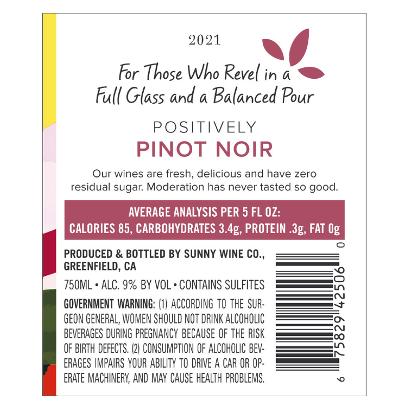 Sunny with a Chance of Flowers Pinot Noir 750ml