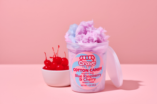 Crave Shoppe Blue Raspberry & Cherry Swirl Cotton Candy 1oz