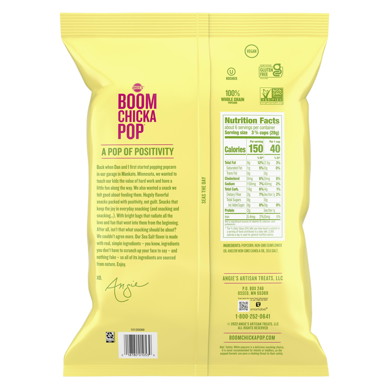 Angie's Boomchickapop Sea Salt Popcorn 6.7oz