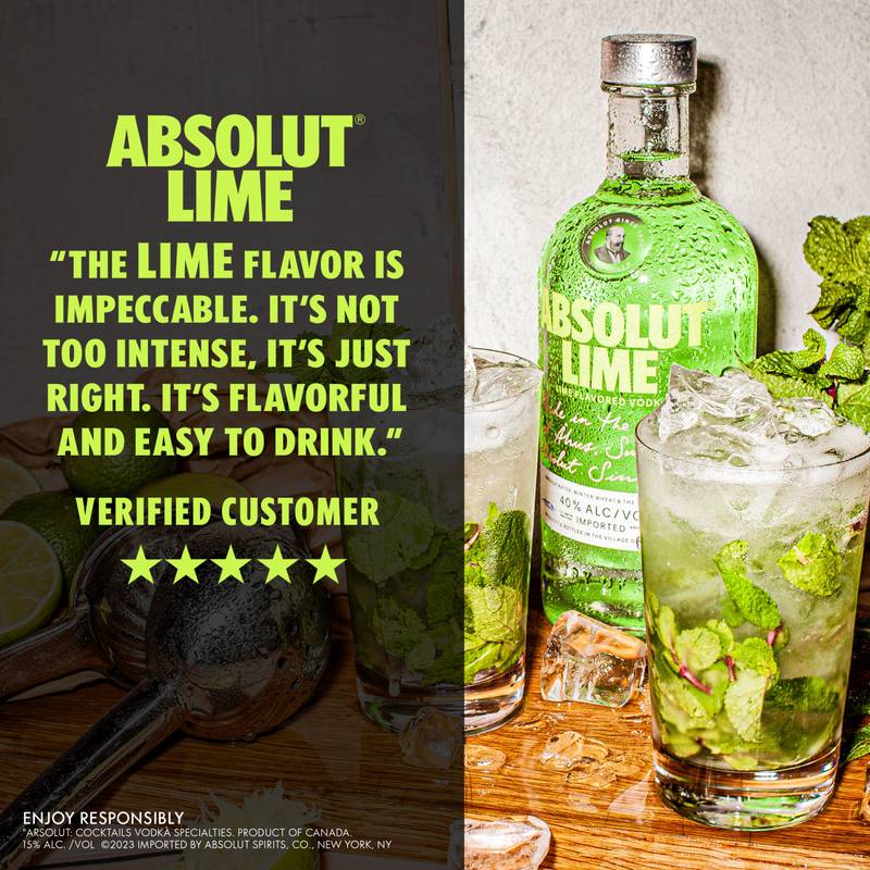 Absolut Lime Vodka 1L (80 Proof)