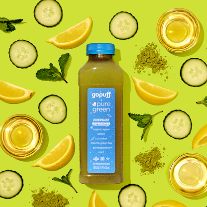 Gopuff x Pure Green Energize Juice Refresher 16 oz