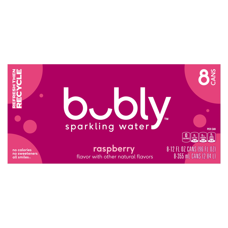 Bubly Raspberry 8pk 12oz Can