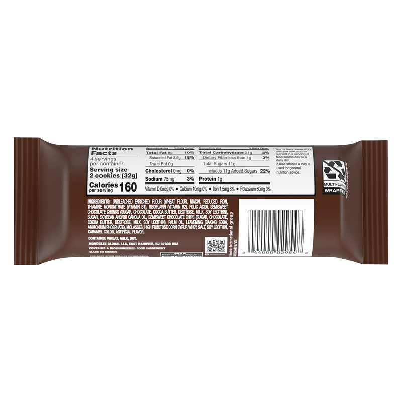 Chips Ahoy! Chunky Chocolate Chip Cookies King Size, 4.15oz