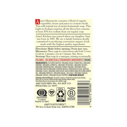 Amy's Organic Minestrone Soup 14.1oz