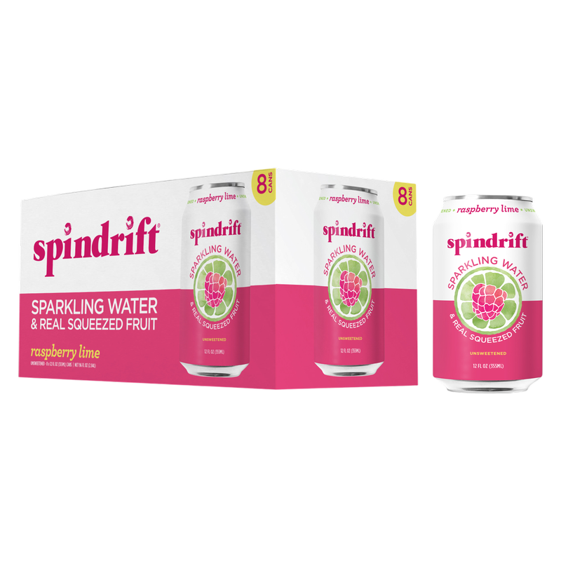 Spindrift Raspberry Lime Sparkling Water 8pk 12oz can