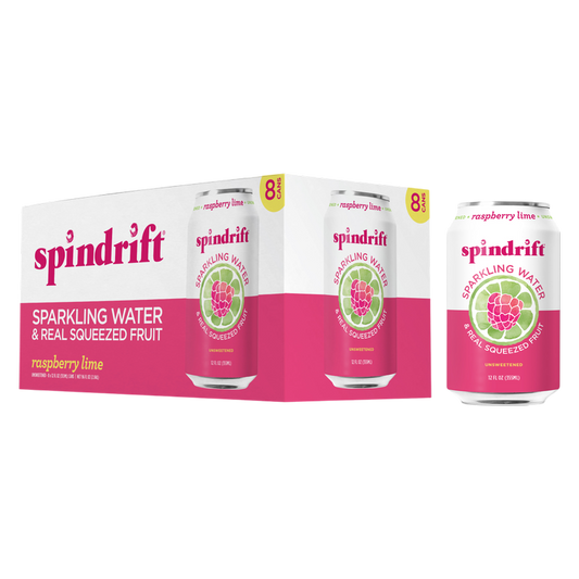 Spindrift Raspberry Lime Sparkling Water 8pk 12oz can