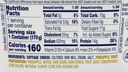 Daisy 4% Cottage Cheese with Pineapple - 6oz
