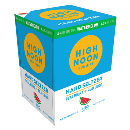 High Noon Watermelon Vodka Hard Seltzer 4pk 12oz Cans 4.5% ABV