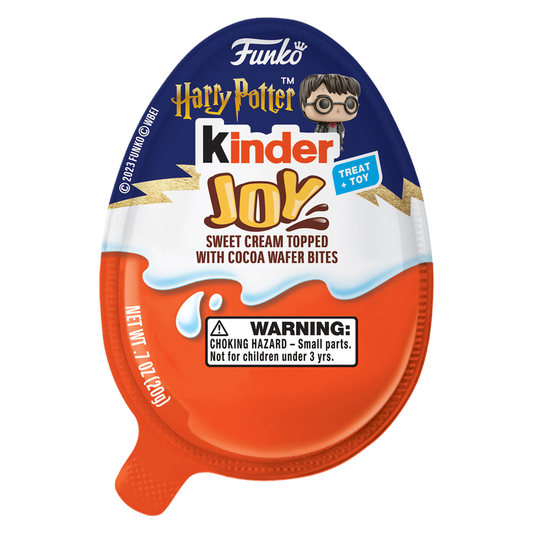 KINDER JOY Egg, Sweet Cream and Chocolatey Wafers Bits, DC Funko Pop Batman, Superman, and more / Harry Potter Funko Pop (Toys May Vary)