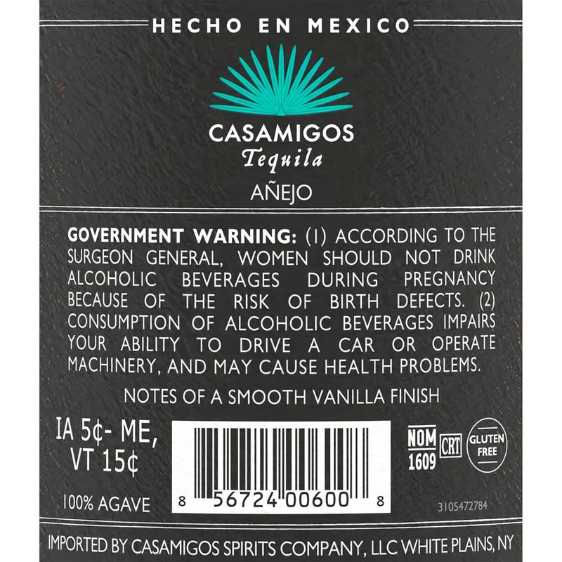 Casamigos Anejo Tequila 1L (80 proof)