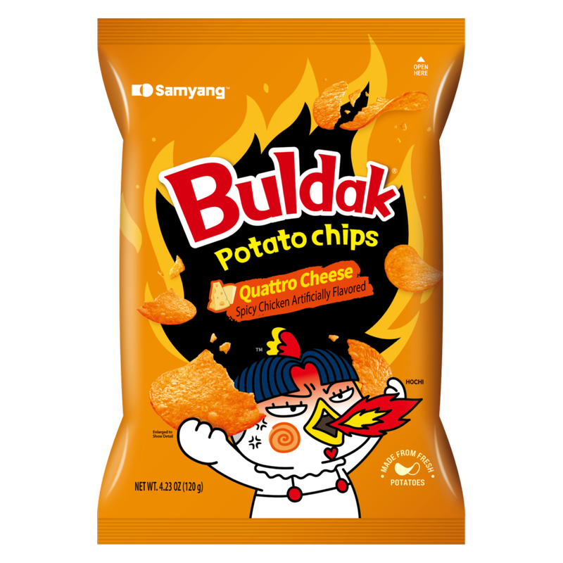 Buldak Potato Chips Quattro Cheese Flavor 4.23oz