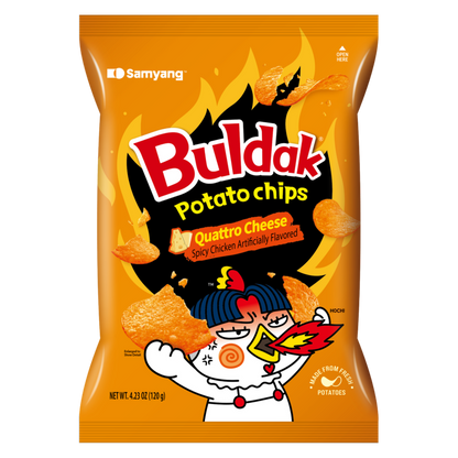Buldak Potato Chips Quattro Cheese Flavor 4.23oz
