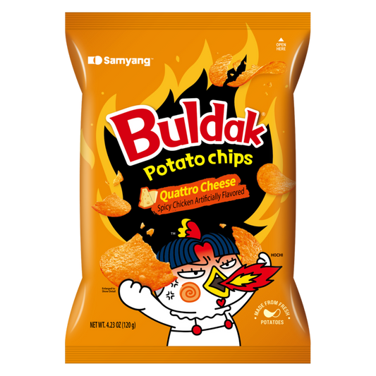Buldak Potato Chips Quattro Cheese Flavor 4.23oz