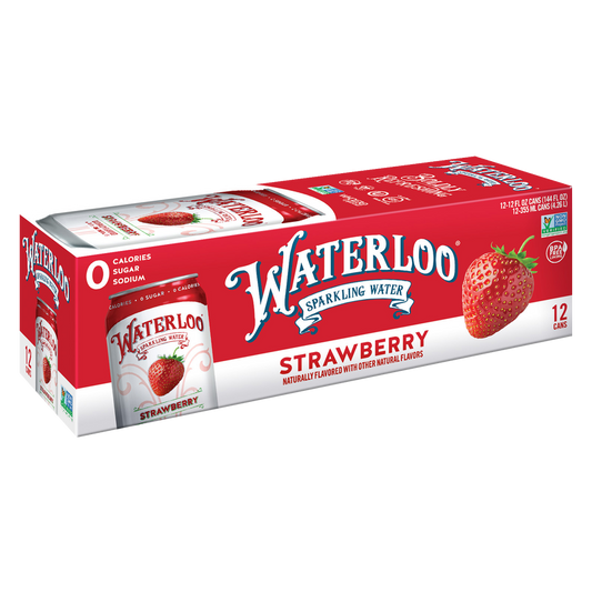Waterloo Sparkling Strawberry Water 12pk 12oz Can