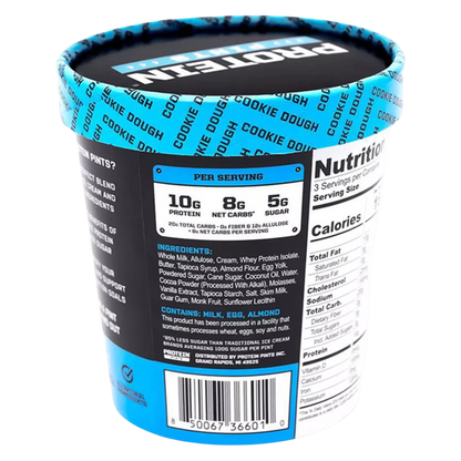 Protein Pints Cookie Dough Protein Ice Cream 16oz