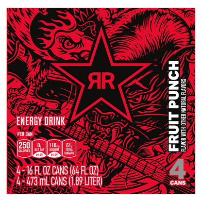 Rockstar Punched Fruit Punch 4pk 16oz Can- XL