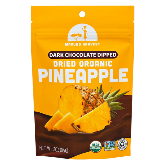Mavuno Harvest Organic Dark Chocolate Dipped Dried Pineapple, 3oz