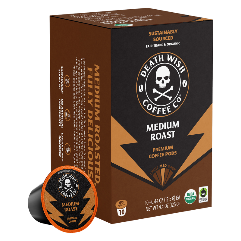 Death Wish Coffee Organic Medium Roast K-Cups 10ct Box