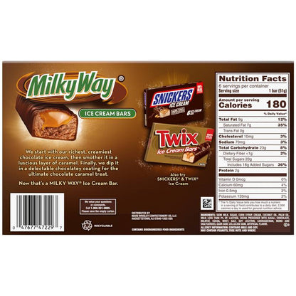 MILKY WAY Caramel and Chocolate Ice Cream Bars, 6 Pack, 2 Oz Bars