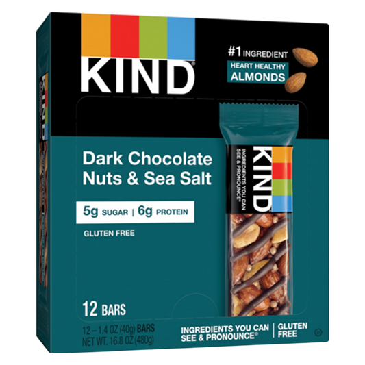 Kind Dark Chocolate Nuts & Sea Salt Bar 12 CT