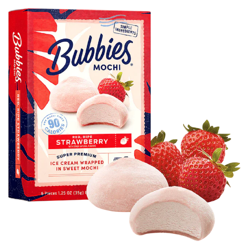 Bubbies Strawberry Mochi Ice Cream 6ct