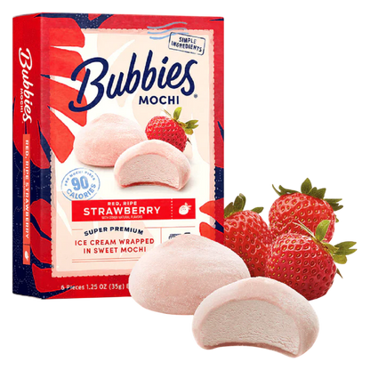 Bubbies Strawberry Mochi Ice Cream 6ct