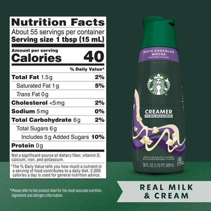 Starbucks White Chocolate Mocha Creamer 28oz Btl