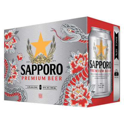 Sapporo Premium 12pk 12oz Can 4.9% ABV