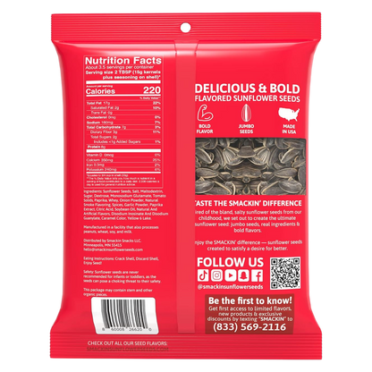 SMACKIN' Backyard BBQ Sunflower Seeds 4oz
