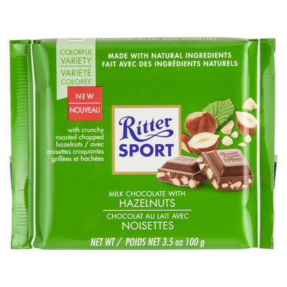 Ritter Sport Milk Chocolate with Chopped Hazelnuts Bar 3.5oz