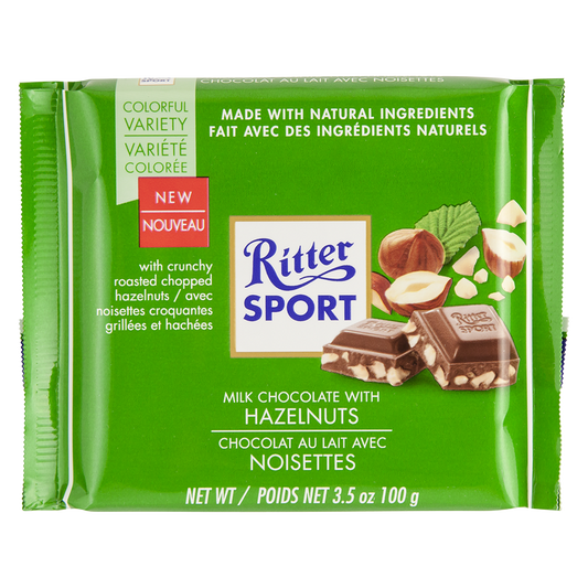 Ritter Sport Milk Chocolate with Chopped Hazelnuts Bar 3.5oz