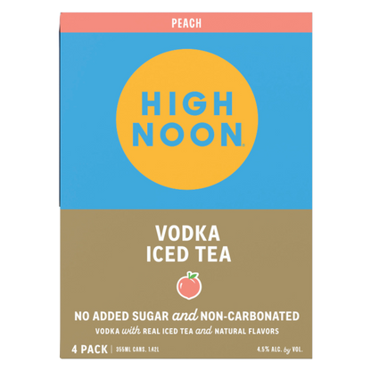 High Noon Hard Tea Peach 4pk 12oz Cans 4.5% ABV