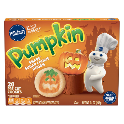 Pillsbury Ready to Bake! Pumpkin Shape Sugar Cookie Dough - 20ct/9.1oz