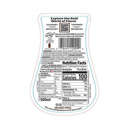 Simply Squeese Vanilla Re'al Infused Syrup 16.9oz Btl