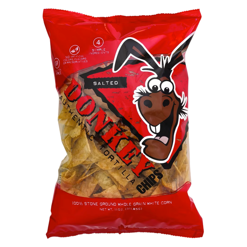 Donkey Tortilla Chips - Salted, 11oz