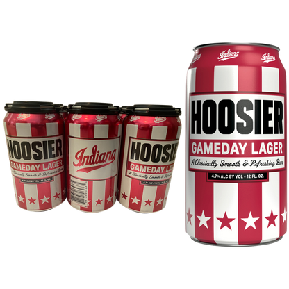 Upland Hoosier Gameday Lager 6pk 12oz Cans 4.7% ABV
