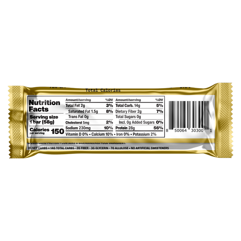 David Chocolate Chip Cookie Dough Protein Bar, 2.05oz