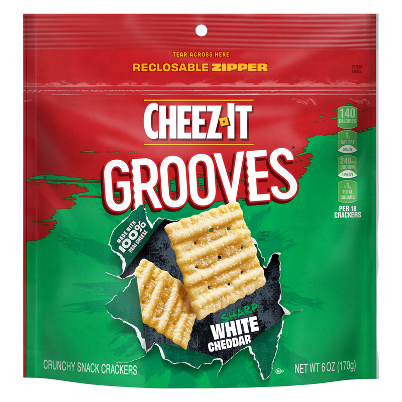 Cheez-It® Grooves Sharp White Cheddar, 6 oz