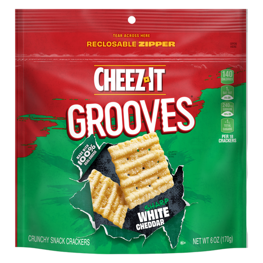 Cheez-It® Grooves Sharp White Cheddar, 6 oz