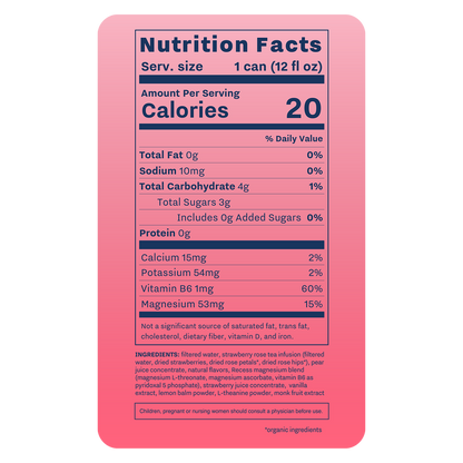 Recess Mood Infused Strawberry Rose Sparkling Water 12oz Can