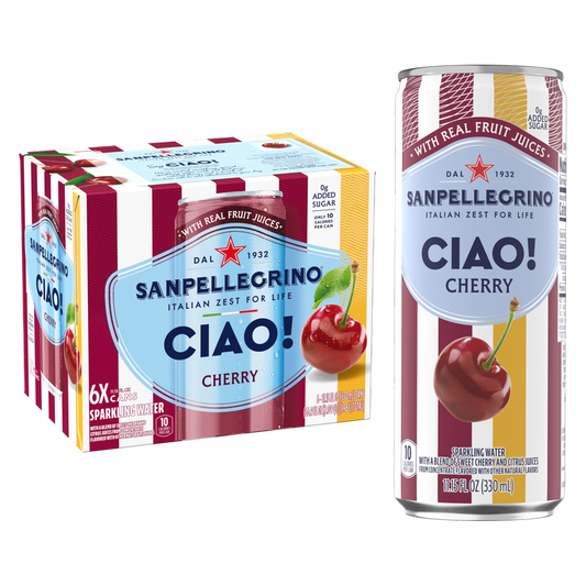 San Pellegrino Ciao! Cherry Sparkling Water 6pk 330mL Can