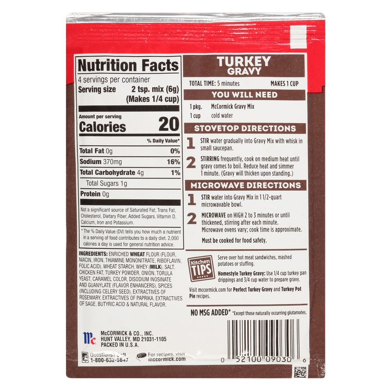McCormick Turkey Gravy Mix 0.87oz